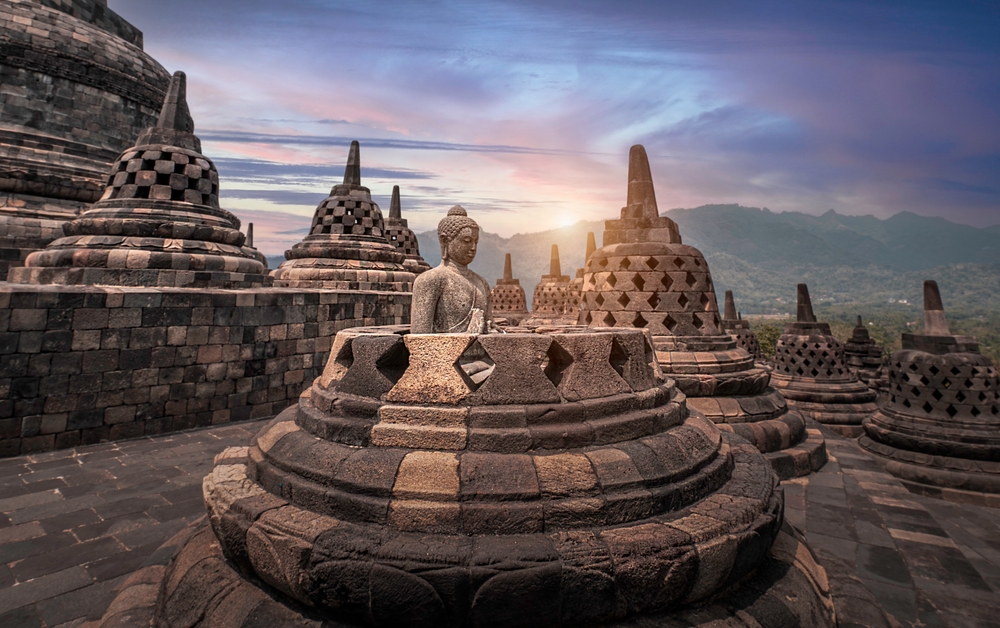 Borobudur,Temple,At,Yogyakarta,Java,Indonesia.,Borobudur,Temple,Is,One